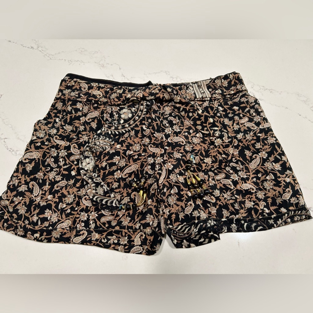 NEW Boho Lightweight Elastic Waist Shorts Repurposed Sari India 34” waist